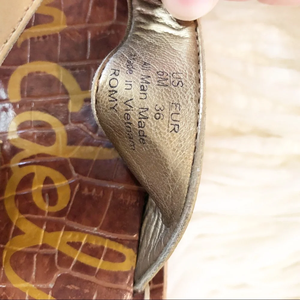 Sam Edelman Beige and Brown Cork Wedge Flip Flops - Picture 6 of 6